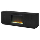 Hudson&Canal Hanson TV Stand with 26" Crystal Fireplace for TV's up to 75" - Black Grain-Fireplace insert features 4777 BTUs (heat coverage for 400 sq. feet), sleep timer, and automatic temperature cut-off for safety