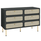 Modway Chaucer 6-Drawer Compact Dresser - Black-Modern 6-Drawer Dresser