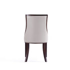 Manhattan Comfort Grand 18.5" Traditional Faux Leather Upholstered Dining Chair - Light Grey - Set of 4-23.6" L x 23" W x 36.6" H