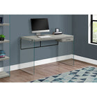 Monarch Specialties 7445 48" Computer Desk - Grey Reclaimed Wood/Glass Panels-Computer table is a perfect size for virtually all laptop computers; also includes a storage drawer for extra supplies (14" x 10") that can be assembled on the left or right hand side