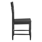 Modway Jax Oak Wood Dining Chair With Wavy Razor Back - Black-Sturdy Side Stretchers