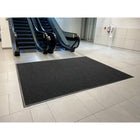 Edgewood - Tapis D'entrée Supreme Knob Pour Trafic Intense - 3 pi 6 po l x 10 pi L - Charbon avec bordures noires-100% polypropylène teint dans la masse, stabilisé aux UV, aiguilleté et bouclé, avec support en caoutchouc