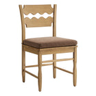 Modway - Jax Bois de chêne Chaise de salle à manger avec dossier ondulé en forme de rasoir et coussin in Cacao en chêne vieilli-Chaise à manger en chêne massif