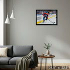 Leon Draisaitl Oilers 2025 Playoffs - Framed Canvas - 31" x 22"-Ready to hang - arrives fully assembled