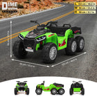 KIDS ON WHEELZ 24V 6-Wheel Kids' Ride-On ATV Tractor with Remote Control - Green-Supports up to 88.2 lbs (40 kg) 