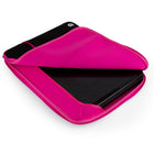Vangoddy - Housse de protection en néoprène pour ordinateur portable 17" avec poche supplémentaire - Noir/Rose-Poche avant zippée pratique pour accessoires comme chargeurs souris ou stylos