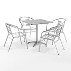Flash Furniture – Table carrée de 27,5 po en aluminium avec 4 sièges à traverses, intérieur/extérieur (TLH28SQ017BCHR4)-Ensemble de table et chaises