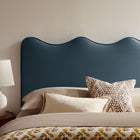 Modway Athena Stain-Resistant Performance Velvet Full Size Headboard - Cadet Blue-Wood Blend Frame