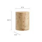 Modway - Cosmos Rond de 16 po Table d’appoint en bois de burle - Burl naturel-Pieds ajustables à nivellement
