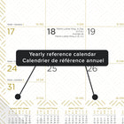 Blueline 2027 12-Month Gold Collection Monthly Desk Pad Calendar - 22" x 17" - Classic Gold - Bilingual-Sheets bound at the top, perforated for easy tear-off
