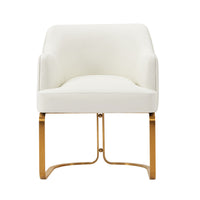 Manhattan Comfort Raya 25.2" Modern Leatherette Upholstered Dining Armchair - Cream-Modern Dining Chair for Dining Room and Task Chair Usage