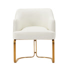 Manhattan Comfort - Fauteuil de salle à manger moderne Raya 25,2 po en similicuir crème-Chaise de salle à manger moderne pour salle à manger et usage de chaise de travail