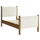 Modway Maven Twin Size Boucle Upholstered Platform Bed - Feather Walnut-Wooden Bed Frame