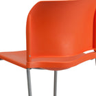 Flash Furniture HERCULES Series Orange Full Back Contoured Stack Chair with Sled Base,-Limited Lifetime Warranty on Frame