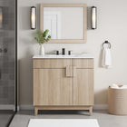 Modway - Miles 36" Armoire de toilette de salle de bain (lavabo non inclus) - Chêne-Découpe de plomberie
