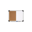 Combo Board, Dry-Erase/Cork, 24" x 36", Aluminum Frame-Combination Dry Erase/Cork Board lets you enjoy the versatility of white dry erase and natural cork surfaces in a stylish aluminum frame with rounded black corners