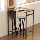 HOMCOM 24" Folding Bar Stools with Footrest - Black - 2 Pack-Arrives fully assembled, allowing for immediate use right out of the box