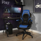 Emerge - Fauteuil de jeu en cuir reconstitué Vortex de la gamme - noir et bleu-Supporte jusqu’à 275 lb