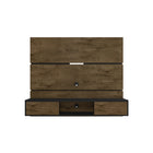 Manhattan Comfort Vernon 62.99" Mid-Century Modern Floating Entertainment Center - Rustic Brown and Black-Mid-Century Modern Wall Mounted Theater Center for Living Room and Bedroom use
