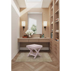 Manhattan Comfort - Abigail banc ottoman capitonné en velours style milieu du siècle 20,47" - rose-Cadre en bois massif pour plus de durabilité et de fonctionnalité