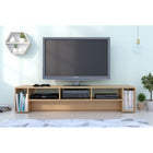 Nexera Rustik 72" TV Stand - Natural Maple-Multiple open cubbies for convenient storage of components, books and decorative pieces