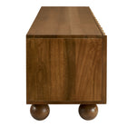 Modway Sorren Scalloped 71" Wood TV Stand - Walnut-Adjustable Bun Feet with Levelers