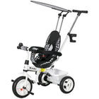 Qaba - Tricycle 6 en 1 pour enfants avec guidon amovible et canopée - blanc-Conception polyvalente 6-en-1 qui évolue avec votre enfant pour des années d'utilisation 
