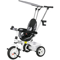 Qaba - Tricycle 6 en 1 pour enfants avec guidon amovible et canopée - blanc-Conception polyvalente 6-en-1 qui évolue avec votre enfant pour des années d'utilisation 