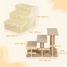 PawHut 3-Step Pet Stairs - Beige-Four-level design makes it stable 