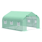 Outsunny - Serre de jardin avec porte à enroulement et 6 fenêtres en maille - 10 pi x 11 pi x 7 pi - Cadre de support renforcé et robuste et PE durable dans une construction solide  
