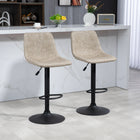 HOMCOM Adjustable Swivel Bar Stools with Back - Beige - 2 Pack-The padded seat and back offer comfort and easy maintenance
