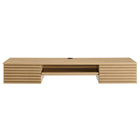 Modway Render 60" Wall Mount Wood Office Desk - Oak-Full-Extension Glide Drawers