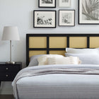 Modway Luana Cane King Headboard - Black-Interchangeable Bed Frame Options