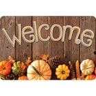 Ashley Productions - The Original Fun Mat - Tapis de Bienvenue - 15 -5" x 23 -5" - Tapis de Bienvenue en Bois de Citrouille-Mesure et design : Le tapis de bienvenue en bois de citrouille mesure 15,5 po x 23,5 po.
