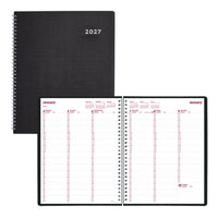 Brownline - 2027 agenda hebdomadaire DuraFlex avec couverture en poly texturé en deux pièces – 11 po x 8 1/2 po – noir-12 mois: janvier 2027 à décembre 2027