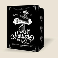 Millbrook Studios Wedding Gift Bags - Medium - Drink and Be Married - 12 Pack (47533)-9" x 4" x 7"