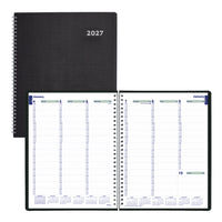Blueline 2027 DuraFlex Weekly Planner - 10-3/4" x 8-1/2" - Black - Bilingual-12-Month: January 2027 to December 2027