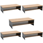 ShoppingAll - Support de moniteur en bois à 2 niveaux avec organisateur de rangement - Noyer - Paquet de 5-Design en Bois D'Ingenierie Premium : Fabriqué en MDF de haute qualité, notre support d'écran est conçu pour durer. Sa finition raffinée complète tout espace de travail, que ce soit à la maison ou au bureau.