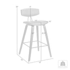 Armen Living Fox 25.5" Counter Height Mid-Century Modern Bar Stool in Cream Faux Leather & Walnut Wood-7