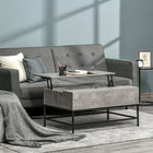 HOMCOM Lift Top Coffee Table with Hidden Storage Compartment - Grey-Adjustable desk platform to meet different needs, like working or dining