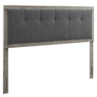 Modway Draper Tufted Fabric and Wood Queen Headboard - Grey Charcoal-Upholstered Queen Headboard