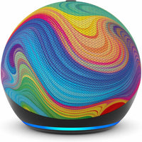 Amazon Echo Dot Kids with Alexa+ - Rainbow Swirl-Echo Dot Kids – Our most popular and cutest smart speaker with Alexa, made for kids (not a toy). The improved speaker delivers clearer vocals and rich, vibrant sound compared to previous Echo Dot devices