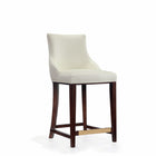 Manhattan Comfort Shubert 22.64" Modern Leatherette Upholstered Counter Stool - Ivory-Weight Capacity: 250 Lbs