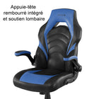 Emerge - Fauteuil de jeu en cuir reconstitué Vortex de la gamme - noir et bleu-Appuie-tête intégré pour plus de confort
