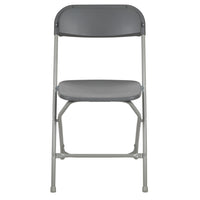 Flash Furniture - Chaise pliante en plastique gris de première qualité de la série HERCULES-Ensemble de 10 chaises pliantes en plastique gris