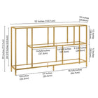 Hudson&Canal Winthrop 52"W Console Table with Glass Shelves - Brass-9