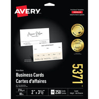 Avery Business Cards with Sure Feed Technology for Laser and Inkjet Printers - Micro-Perforate - 2" x 3 1/2"-For Laser & Inkjet Printers
