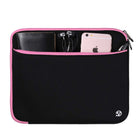 Vangoddy - Housse de protection en néoprène pour ordinateur portable 12" avec poche supplémentaire - Noir/Rose-8