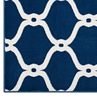 Modway - Beltara Treillis transitionnel en maillon de chaîne Tapis de 5 pi l x 8 pi L - Bleu marocain et ivoire-Polypropylène 100% à thermofixation douce