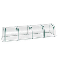 Outsunny 13' x 3' x 2.6' Plastic Mini Tunnel Greenhouse Steel Frame Zipped Doors- Backyard greenhouse with high-quality steel tube and Plastic cover     
 